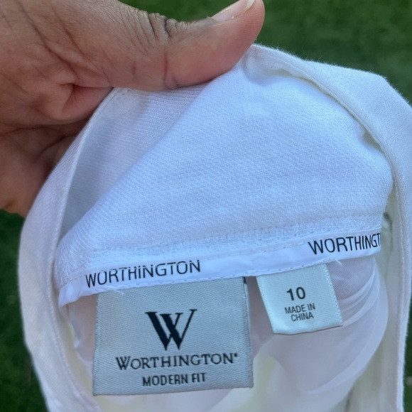 Women’s White Classy Zipper Clasped Inner Lined pants by Worthington Size 10 - Picture 5 of 5